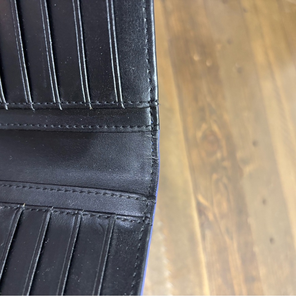 Kate Spade Rainer Lane Iridescent Blue Snap Close Wallet with Storybook Lining - Picture 11 of 13